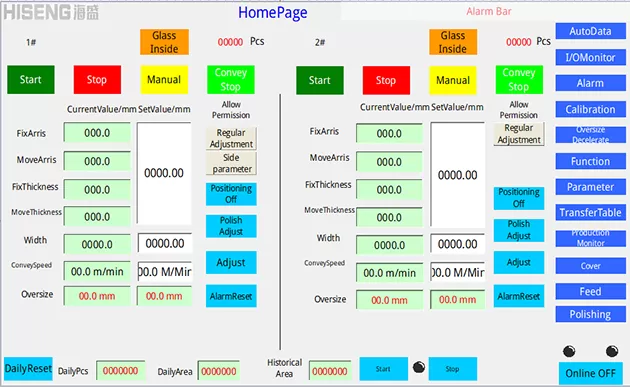 Hệ thống xử lý kính thông minh máy viền đôi đường thẳng